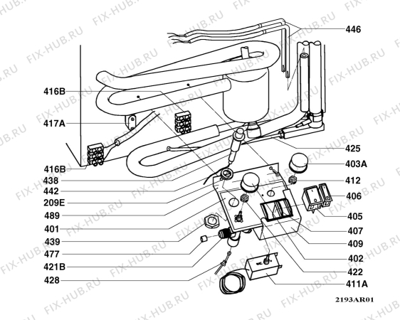 Взрыв-схема холодильника Dometic (N Dc) RM2193 - Схема узла Armature/fitting